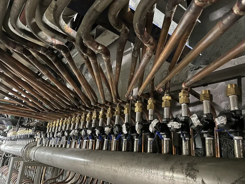 Horno Flash, Chuquicamata · Circuitos conectados al manifold