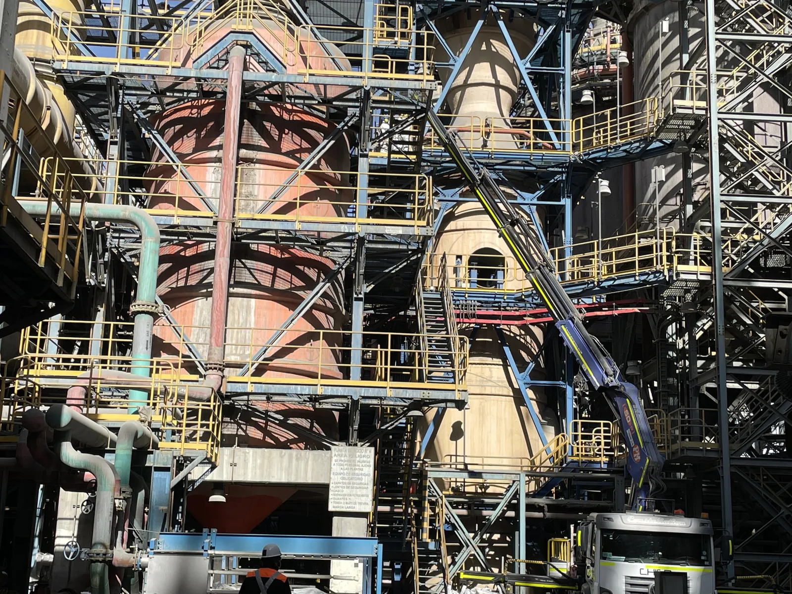 Planta de ácido de Chuquicamata durante la mantención