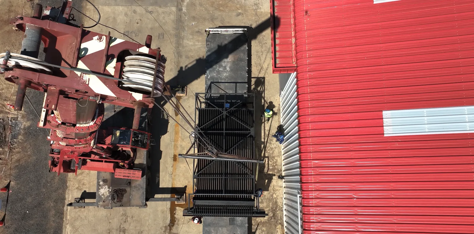 Boiler bank No. 6 during loading, seen from the air